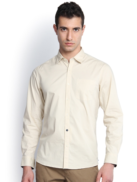

Blackberrys Men Beige Slim Fit Solid Casual Shirt