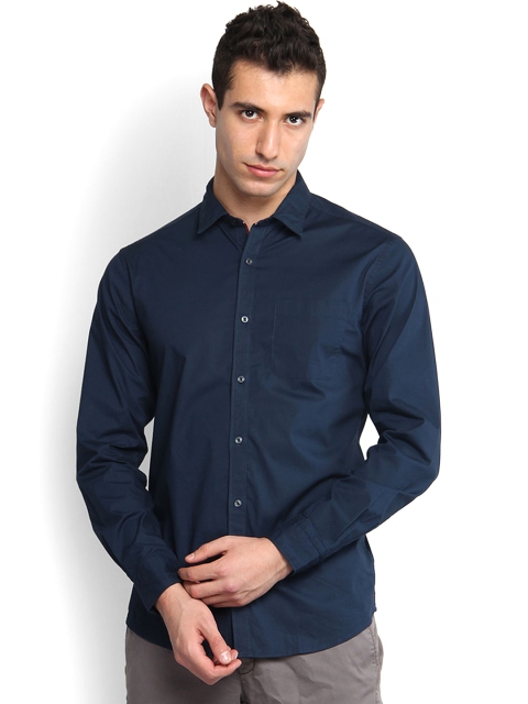 

Blackberrys Men Navy Blue Slim Fit Solid Casual Shirt