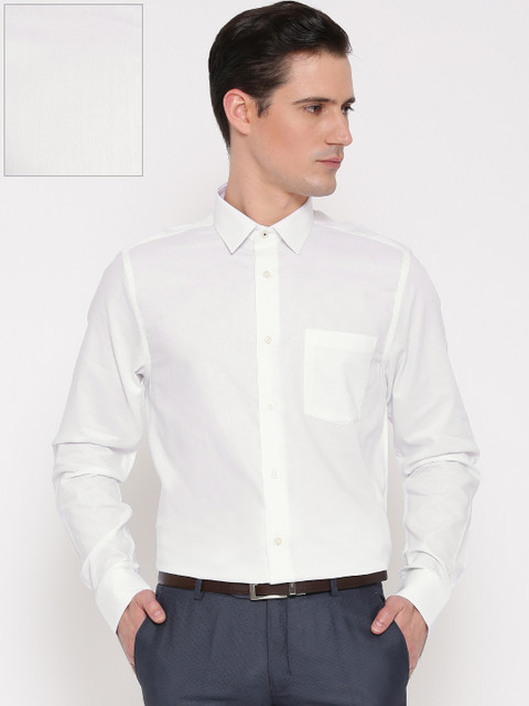 

Blackberrys Men White Slim Fit Solid Formal Shirt