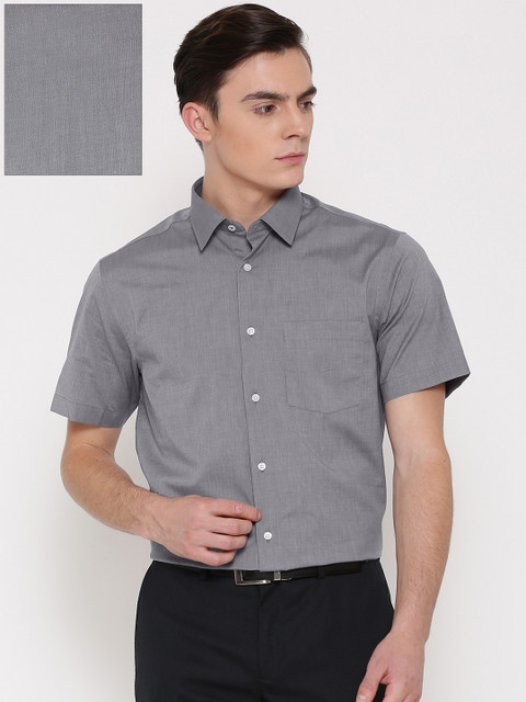 

Blackberrys Men Grey Slim Fit Solid Formal Shirt