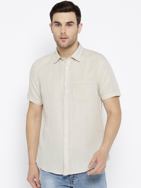 

Blackberrys Men Beige Slim Fit Solid Casual Shirt