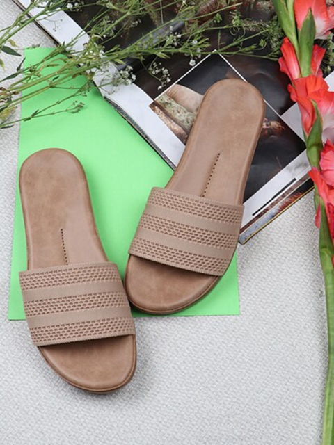 

THE WHITE POLE Women Beige Ethnic Open Toe Flats