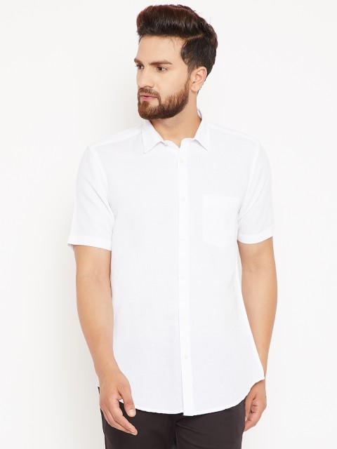

Blackberrys Men White Slim Fit Solid Casual Shirt