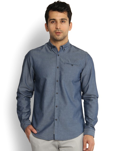 

Blackberrys Men Blue Slim Fit Solid Casual Shirt