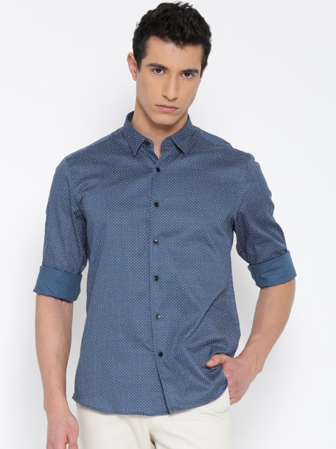 

Blackberrys Men Blue Slim Fit Printed Casual Shirt
