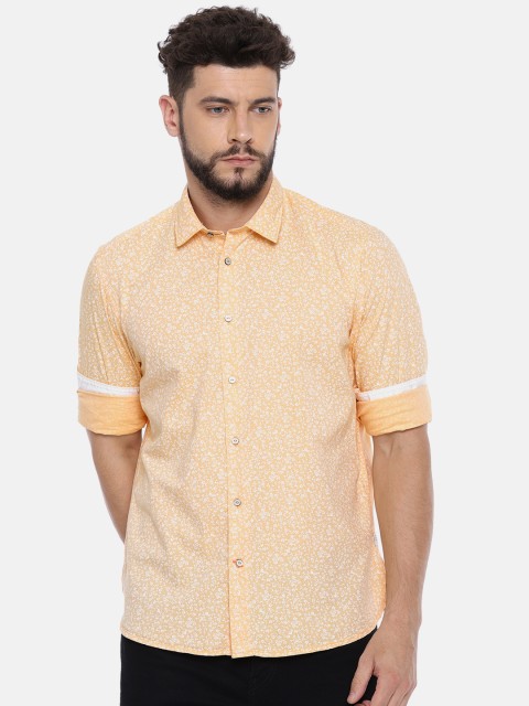 

Blackberrys Men Orange Slim Fit Printed Casual Shirt