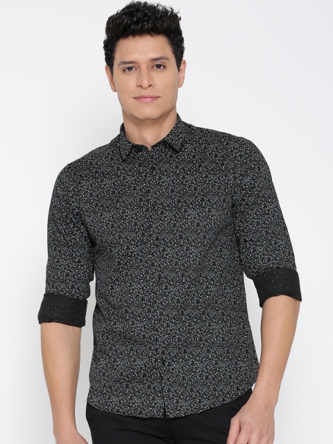 

Blackberrys Men Black Slim Fit Printed Casual Shirt