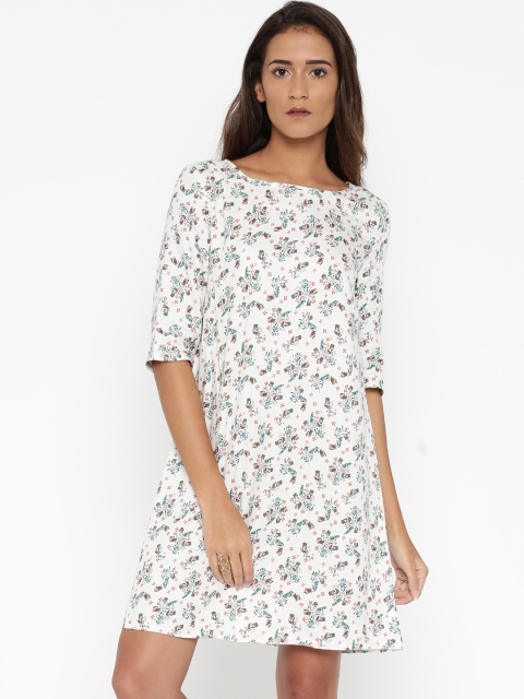 

ELLE Women Off-White Printed A-Line Dress