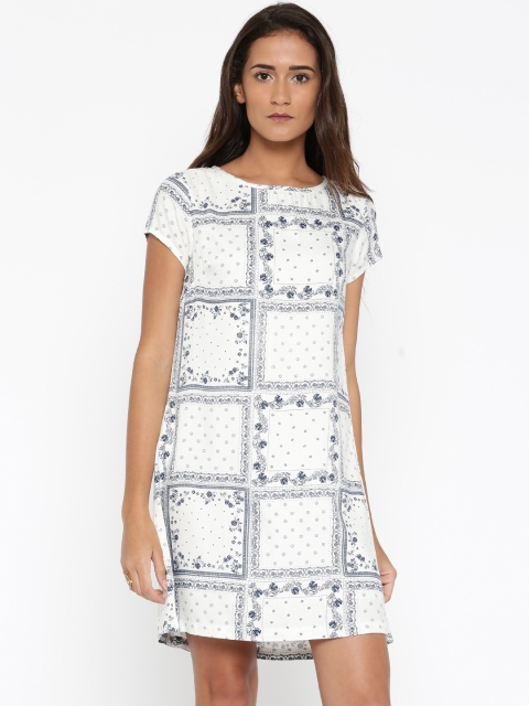 

ELLE Women Off-White Printed A-Line Dress