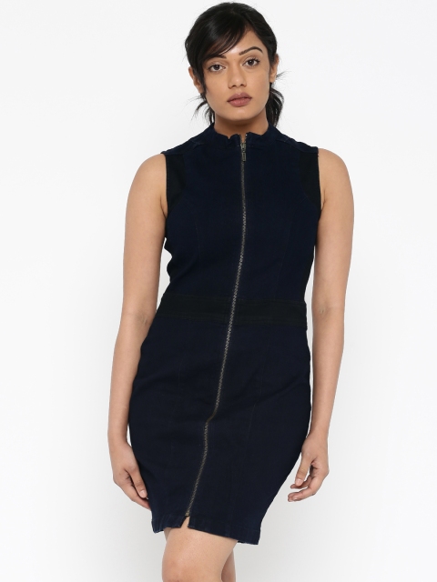 

ELLE Women Blue Denim Sheath Dress