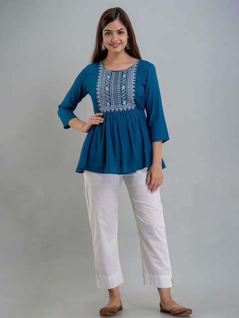 

Women Touch Blue Embellished Top