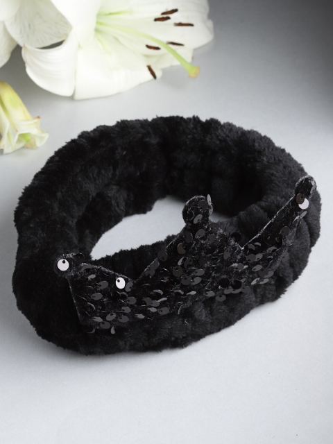 

Stoln Girls Black Embellished Fur Hairband