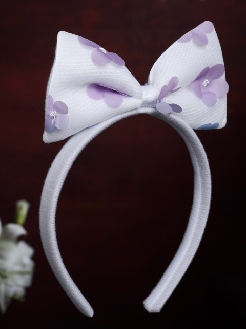 

Stoln Girls White & Purple Embellished Hairband