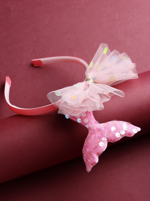 

Stoln Girls Pink & White Beaded Bow Shaped Hairband