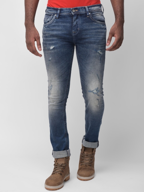 

Woodland Men Blue Slim Fit Low Distress Light Fade Stretchable Jeans