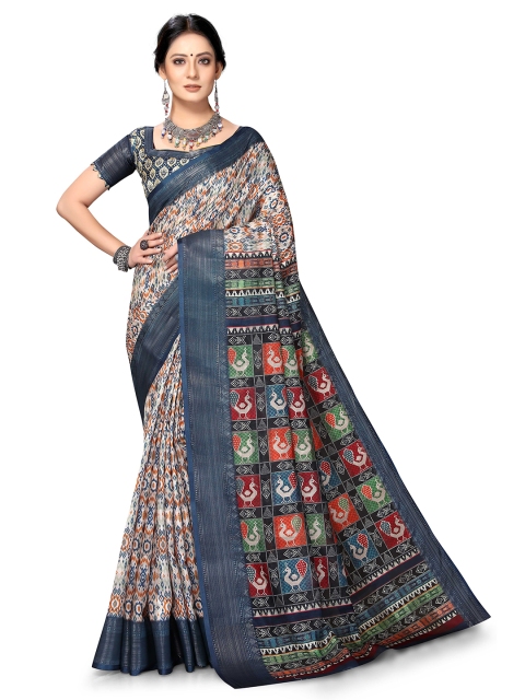 

Mitera Beige & Mustard Zari Art Silk Patola Saree