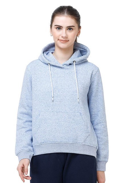 

DECHEN Women Lavender Hooded Sweatshirt