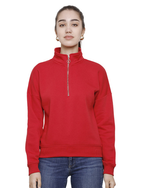 

DECHEN Women Red Sweatshirt