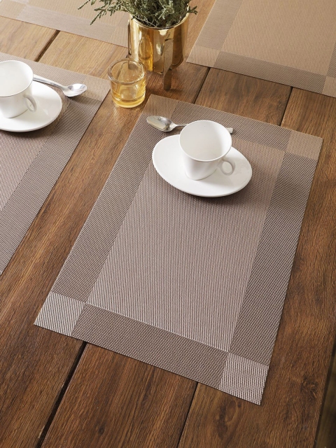 

BIANCA Set Of 6 Brown Solid Table Placemats