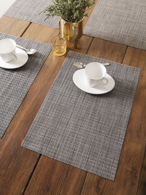 

BIANCA Set Of 6 Grey Woven Table Placemats