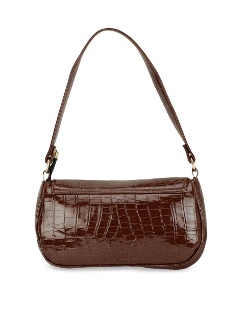 

ZEVORA Brown Animal Textured PU Structured Shoulder Bag