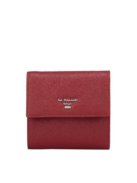 

Da Milano Women Red Textured Leather Two Fold Wallet