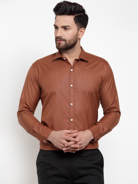

JAINISH Men Brown Classic Slim Fit Formal Shirt