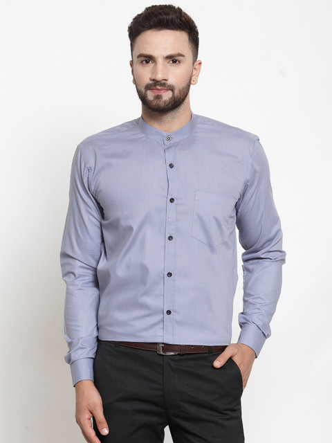 

JAINISH Men Grey Cotton Classic Slim Fit Formal Shirt