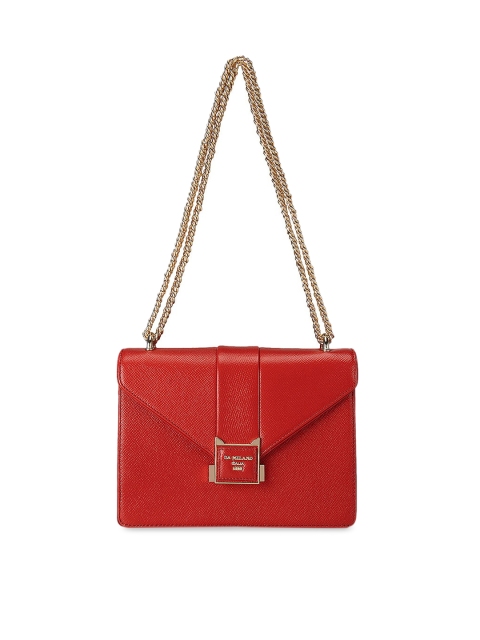 

Da Milano Red Leather Structured Sling Bag