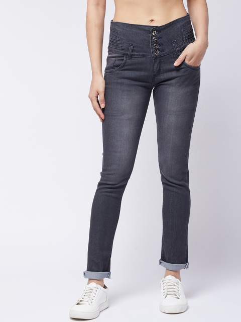 

Purple Feather Women Charcoal Skinny Fit High-Rise Light Fade Stretchable Jeans