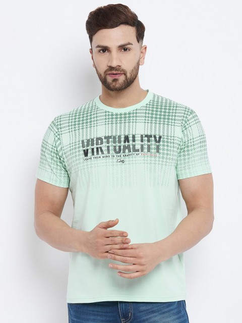 

98 Degree North Men Sea Green Typography Printed T-shirt