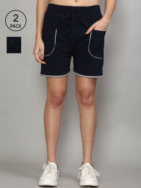 

GRACIT Women Navy Blue Running Sports Shorts