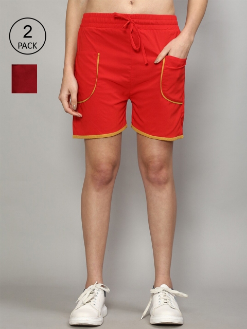 

GRACIT Women Red Running Sports Shorts