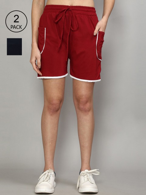 

GRACIT Women Maroon Running Shorts