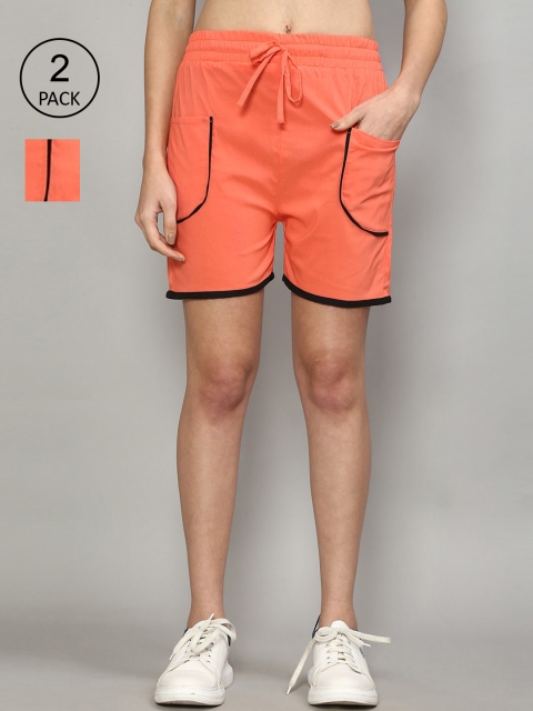 

GRACIT Women Peach-Coloured Running Shorts