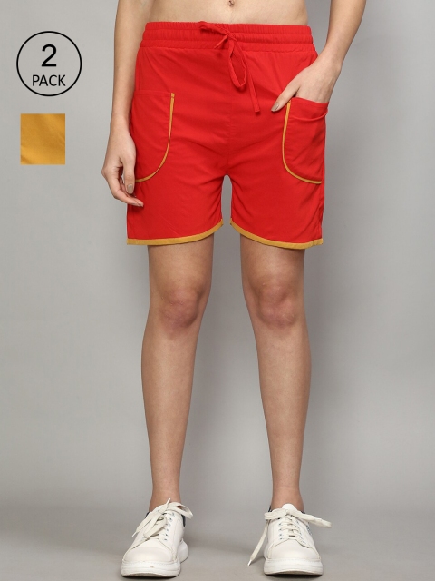 

GRACIT Women Red Running Sports Shorts