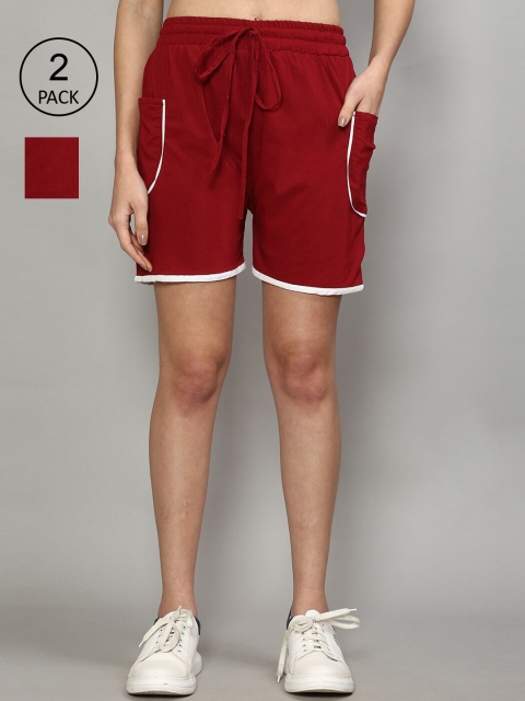 

GRACIT Women Maroon Running Shorts