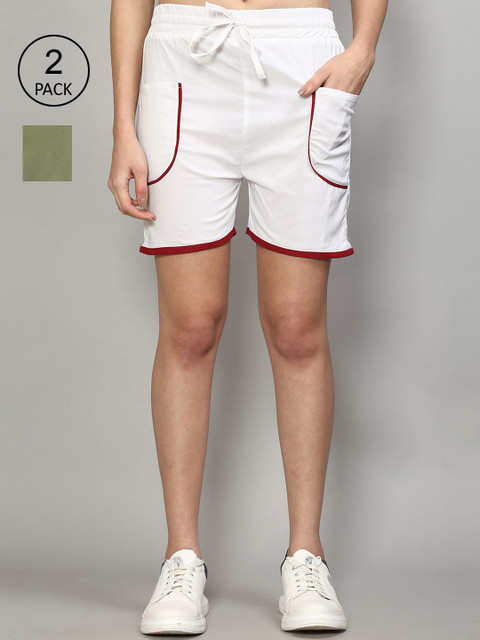 

GRACIT Women White Running Shorts