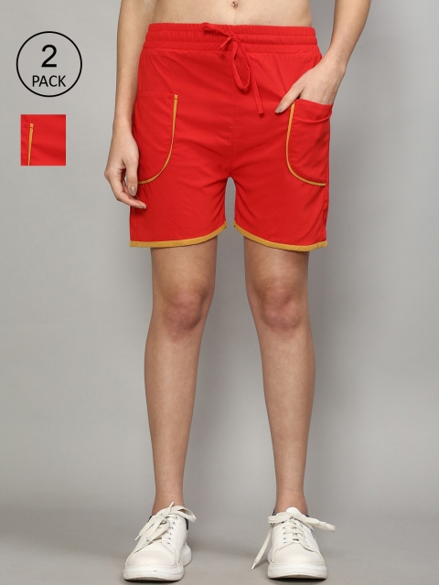 

GRACIT Women Red Running Sports Shorts