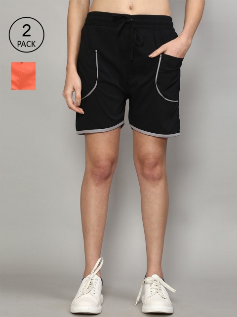 

GRACIT Women Black Running Sports Shorts