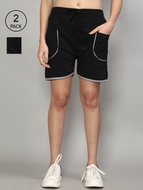 

GRACIT Women Black Running Sports Shorts