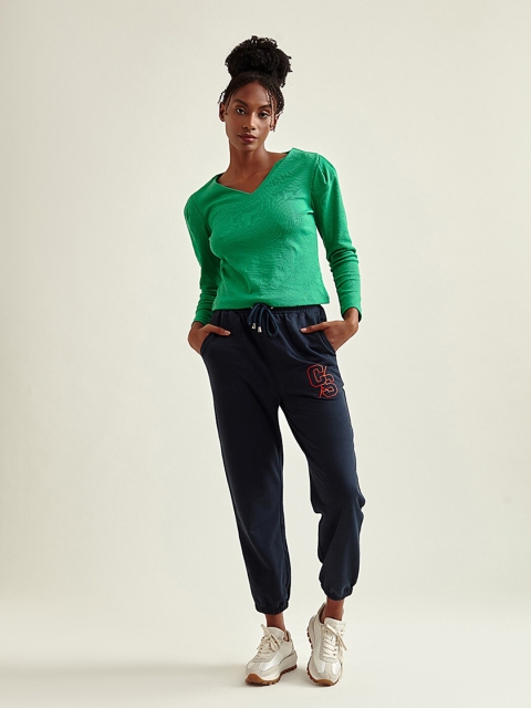 

COVER STORY Women Green Printed High Neck T-shirt