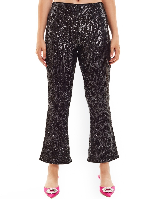 

COVER STORY Women Black Printed Trousers