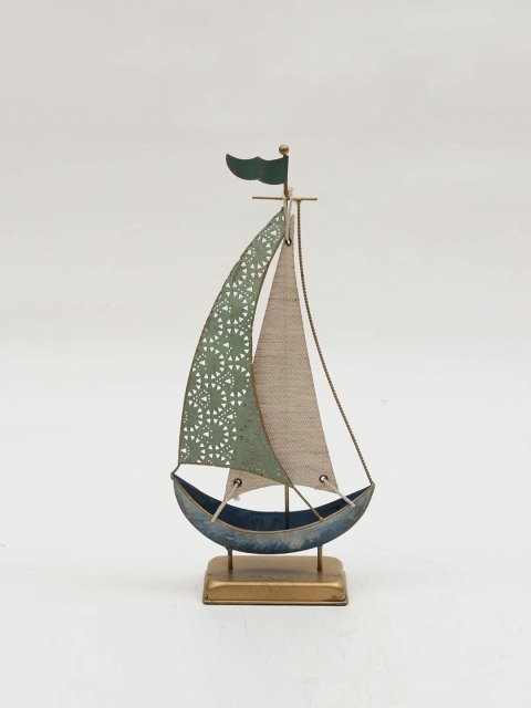 

vedas Metallic-Toned & Green F-Dhriti Boat Table Decor Showpieces