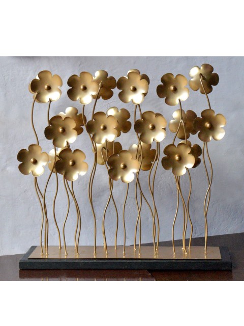 

vedas Metallic-Toned Textured Flower Showpiece