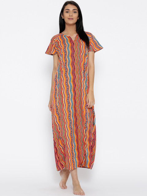 

The Kaftan Company Multicoloured Printed Maxi Nightdress NT_SLIMFT004, Multi