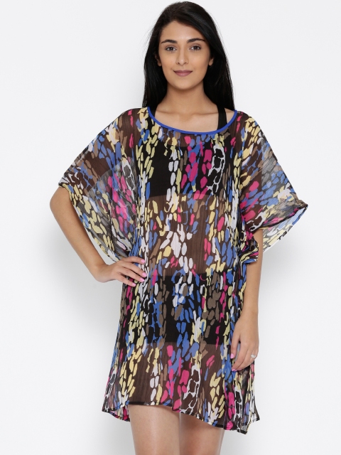 

The Kaftan Company Multicoloured Printed Sheer Kaftan Cover-Up Dress RW_CHIFPR013, Multi