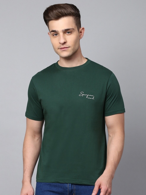 

SPARROWHAWK Men Green Cotton Solid T-shirt