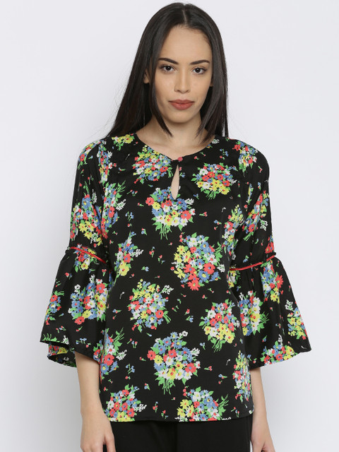 

The Kaftan Company Black Printed Kaftan Top