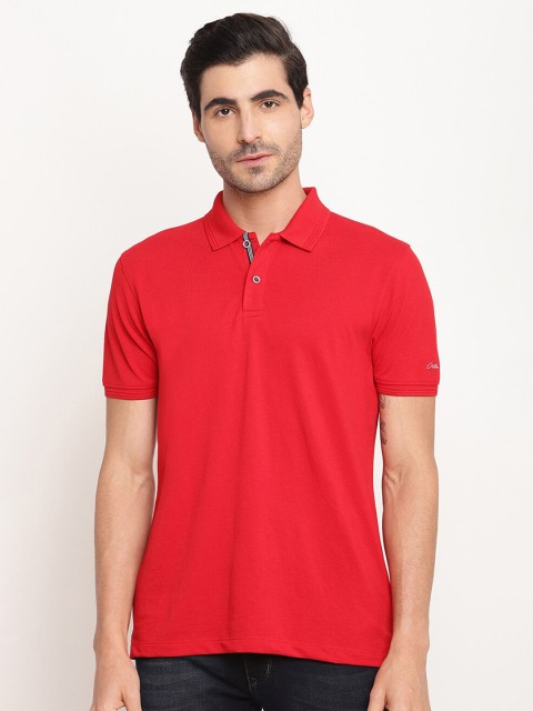 

Octave Men Plus Size Red Polo Collar Regular Fit Cotton T-shirt